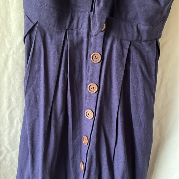 HYFVE HYFVE HYFVE size M navy blue button down thin strap dress - Picture 3 of 6